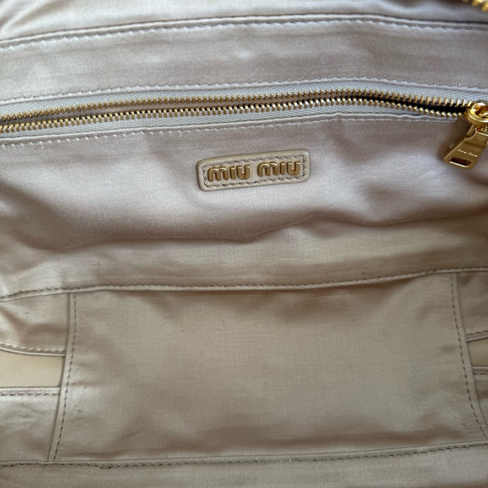 Miu Miu Quilted Satchel in Light Beige - Picture 11 of 16